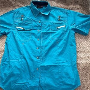 Men's Blue Button-Up Shirt